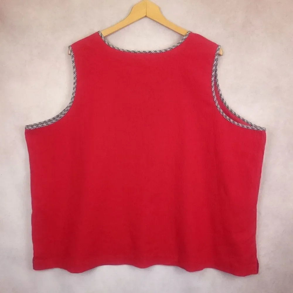 Vintage Koret Red Sleeveless Top Size 28W - Picture 4 of 4